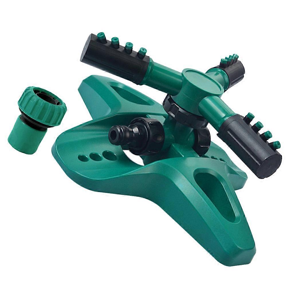 Automatic Rotary Garden Sprinkler for Efficient Watering Made of Durable Plastic in Green Color