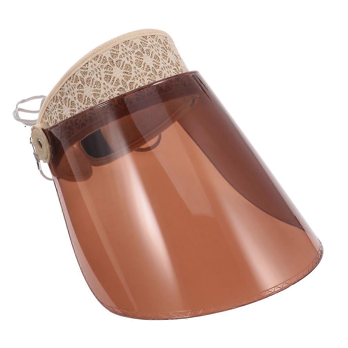 Simple Sun Cap Adjustable Sun Block for Protection Use Beige Outdoors