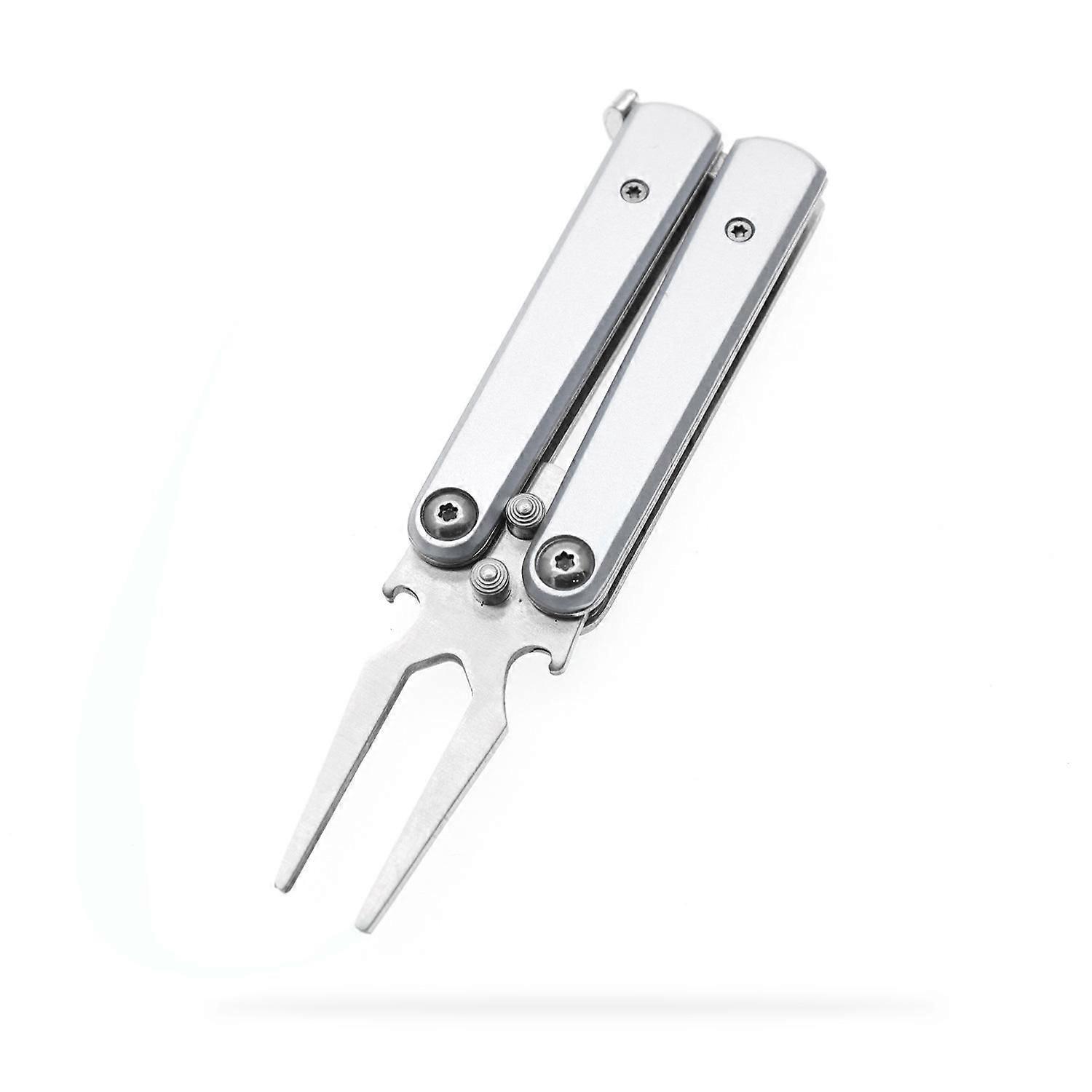 Golf Alloy Forks,Divot Repair Tool and Ball Marker with Built-in Bottle Opener