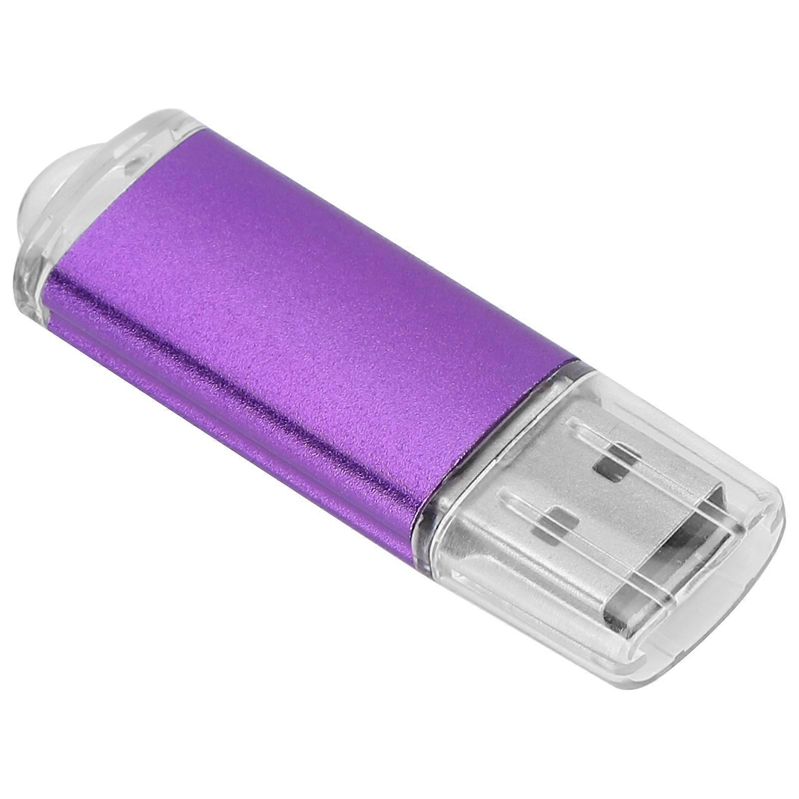 USB Flash Drive Transparent Cover Purple Portable Storage Memory Stick for PC Tablet4GB 