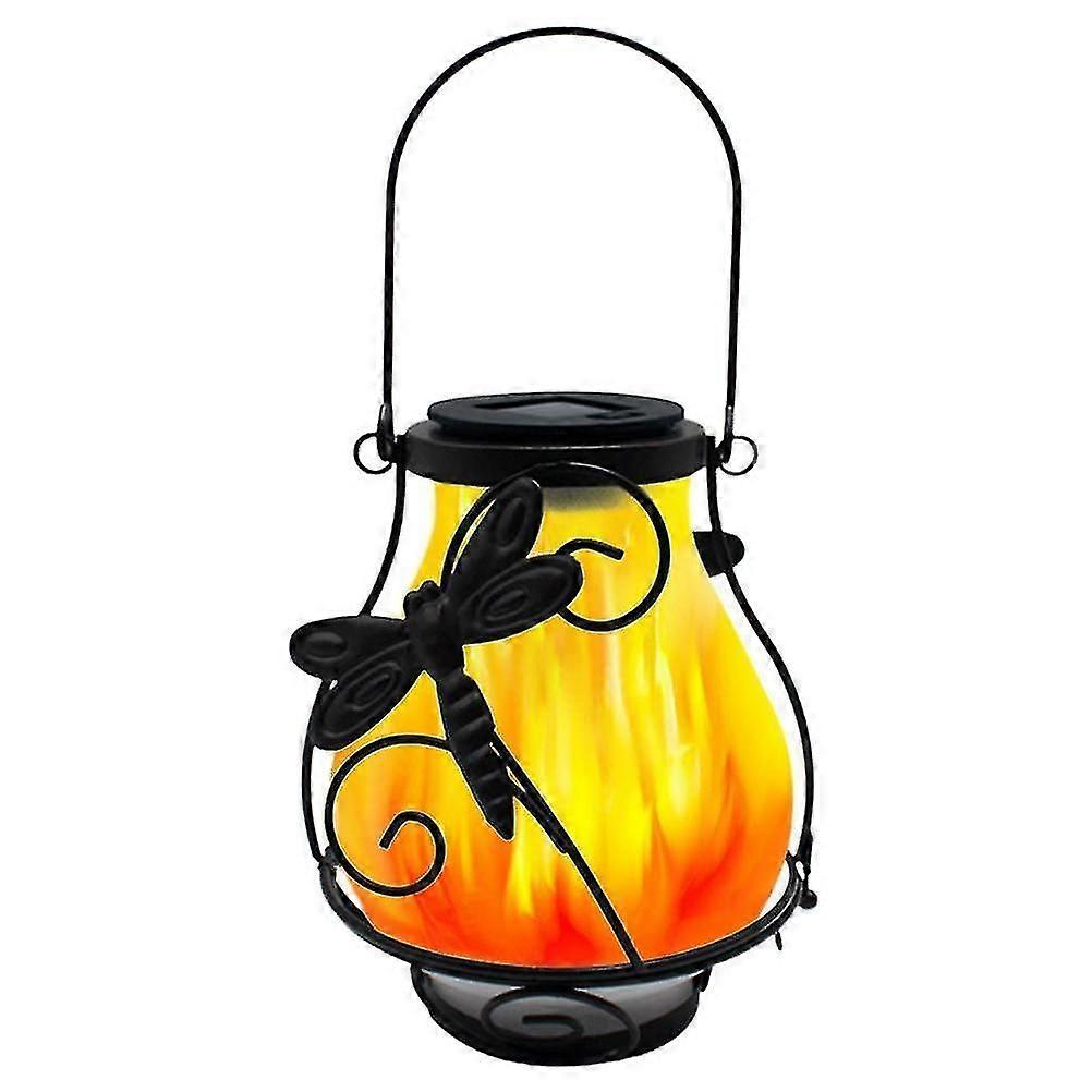 Solar Flame Lantern Lights Flickering Flames Outdoor Solar Lights Hanging Lanterns Waterproof Decoration Lighting Lanterns