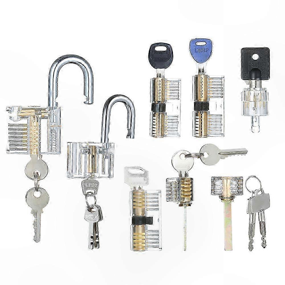8-Piece Transparent Lockpicking Kit for Skill Development and Practice