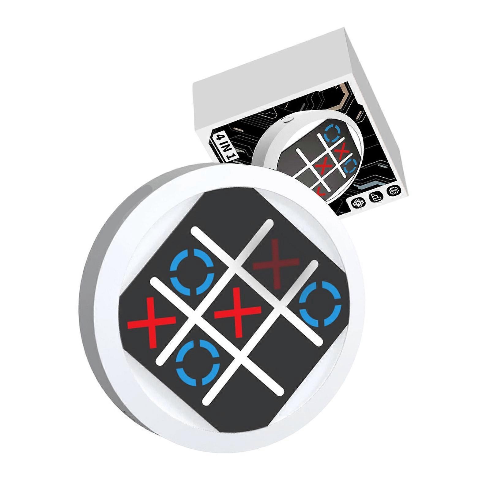 Electric Puzzle Game Desk Toy Portable Travel Game Toy Educational Toy Handheld Puzzle Game Console Easy to Use  White