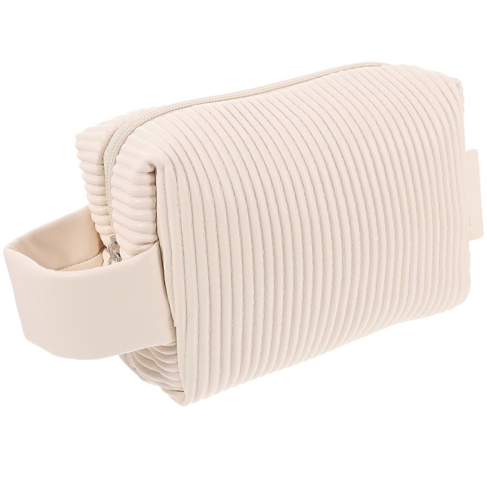 5Pcs Large Capacity Tote Bag for Makeup Tool Storage Holder Beige