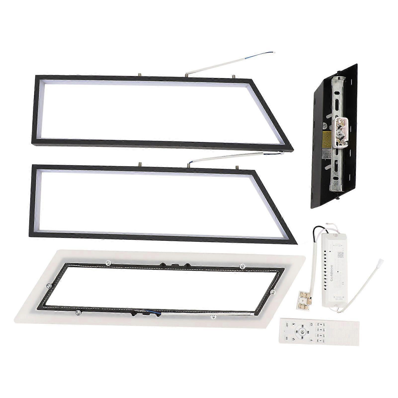 Modern LED Ceiling Light Memory Function Stepless Dimmable Rectangle Geometrical Flush Mount Ceiling Lamp for Bedroom Living Room