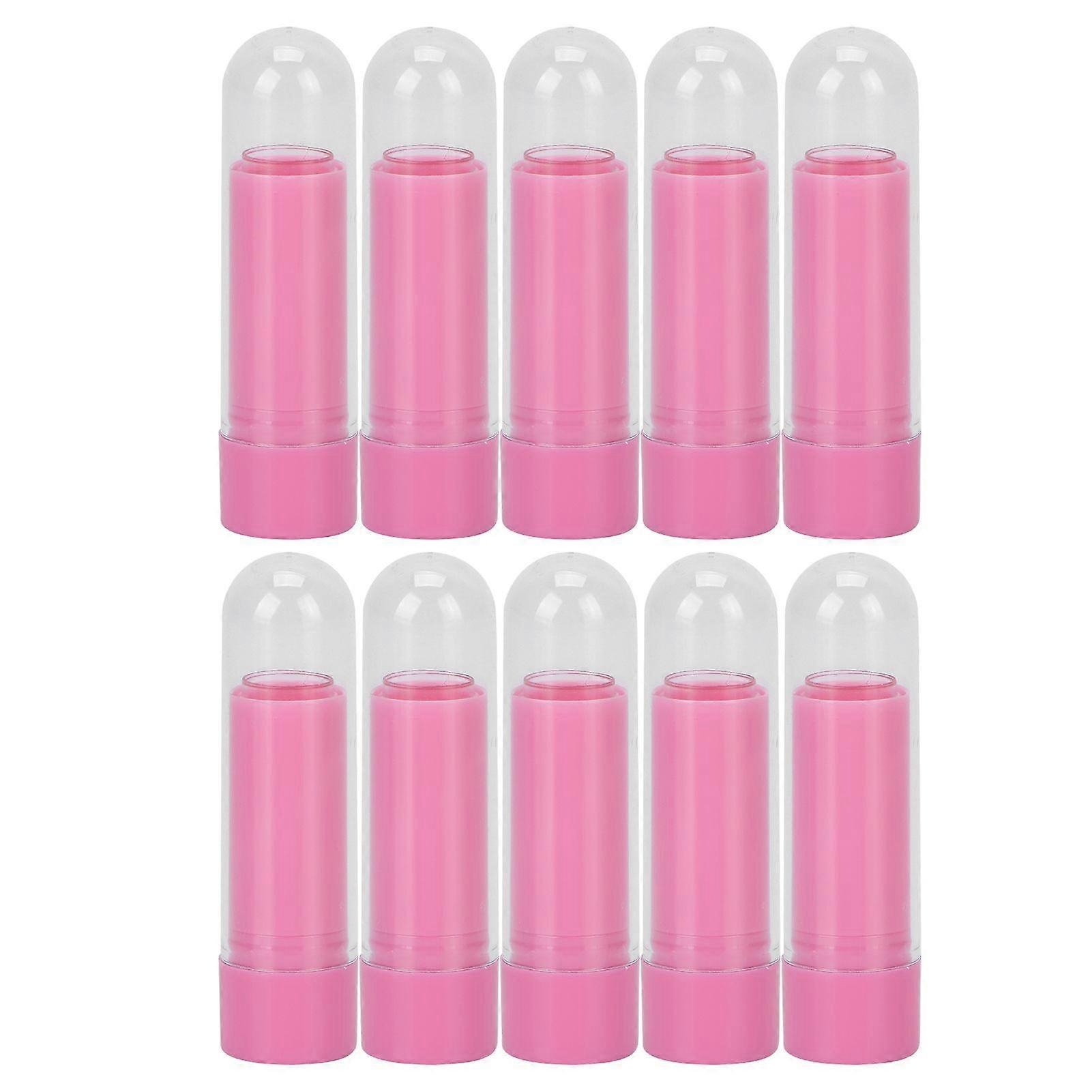 10pcs Lipstick Tube 9mm Refillable Cute DIY Empty Lip Balm Container with Tight Lid Light Pink
