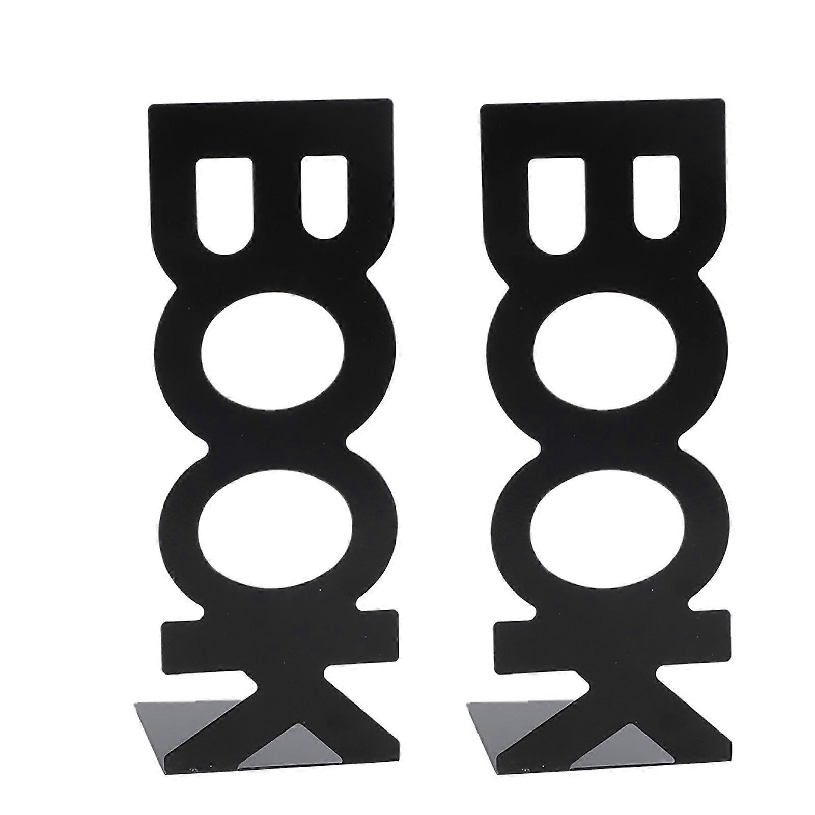1Pair BOOK Characters Shape Book Stand Metal Bookends for School Home Table Decor(208mm)