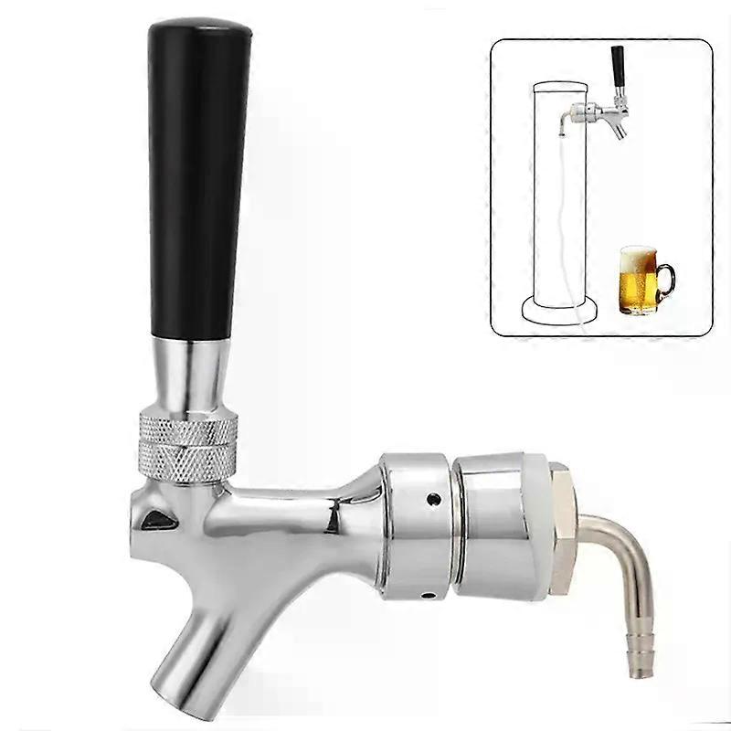 Draft Beer Faucet Chrome Plating Kegerator Beer Tap Faucets with 1-2/5 X3/16 Brass Tube Elbow Homebrew Tower Shank Assembly