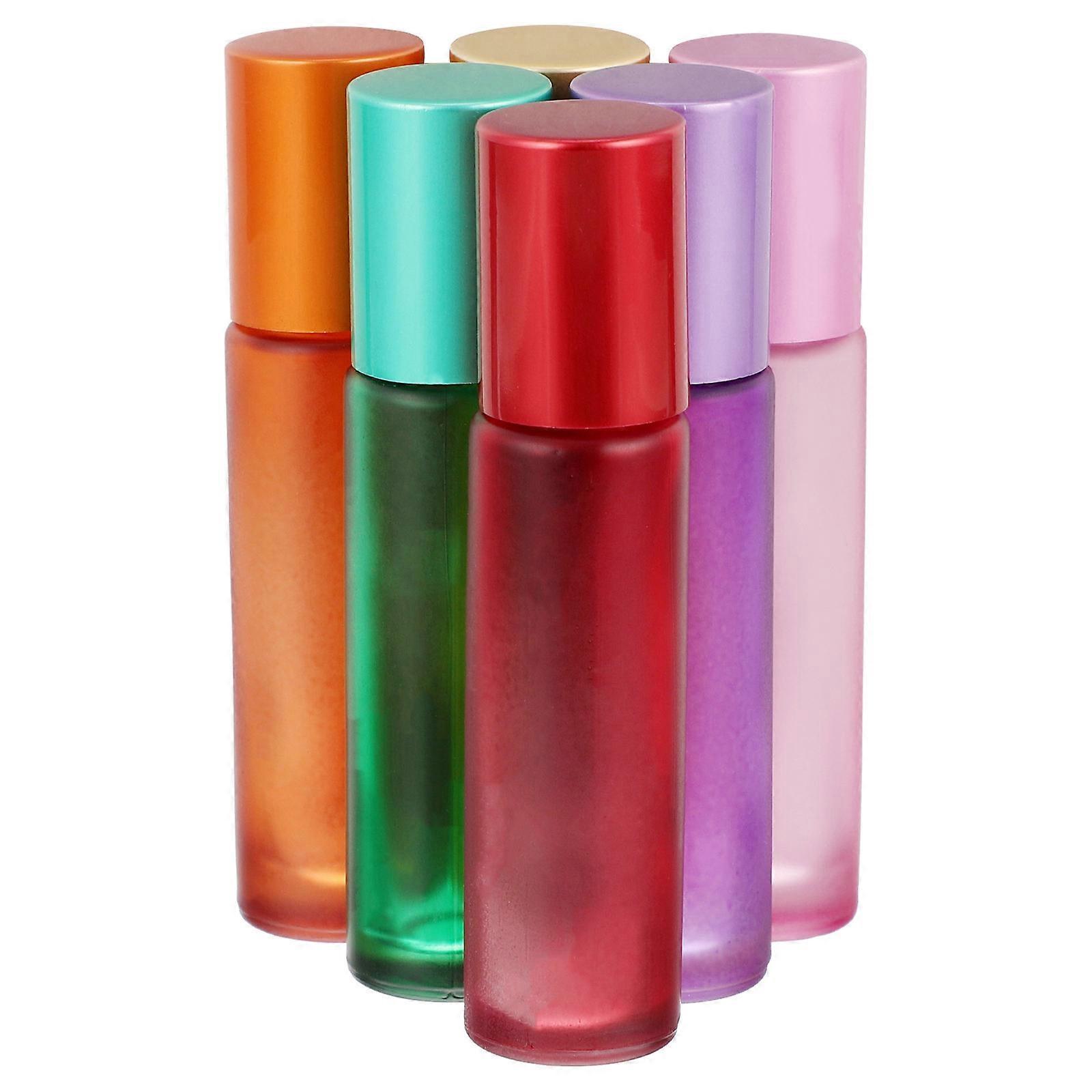 Colorful Roller Bottle Glass Containers for Storage Use 6Pcs Travel Essential Oil