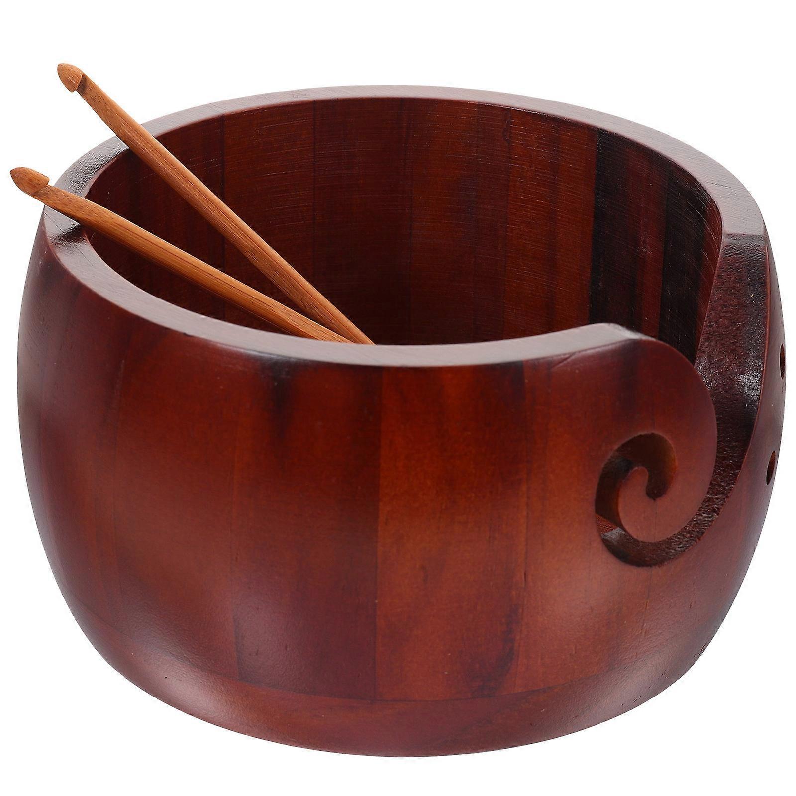 Knitting Bowl Yarn Holder for Storage Use 3Sets Dark Red Crochet Yarn Organizer