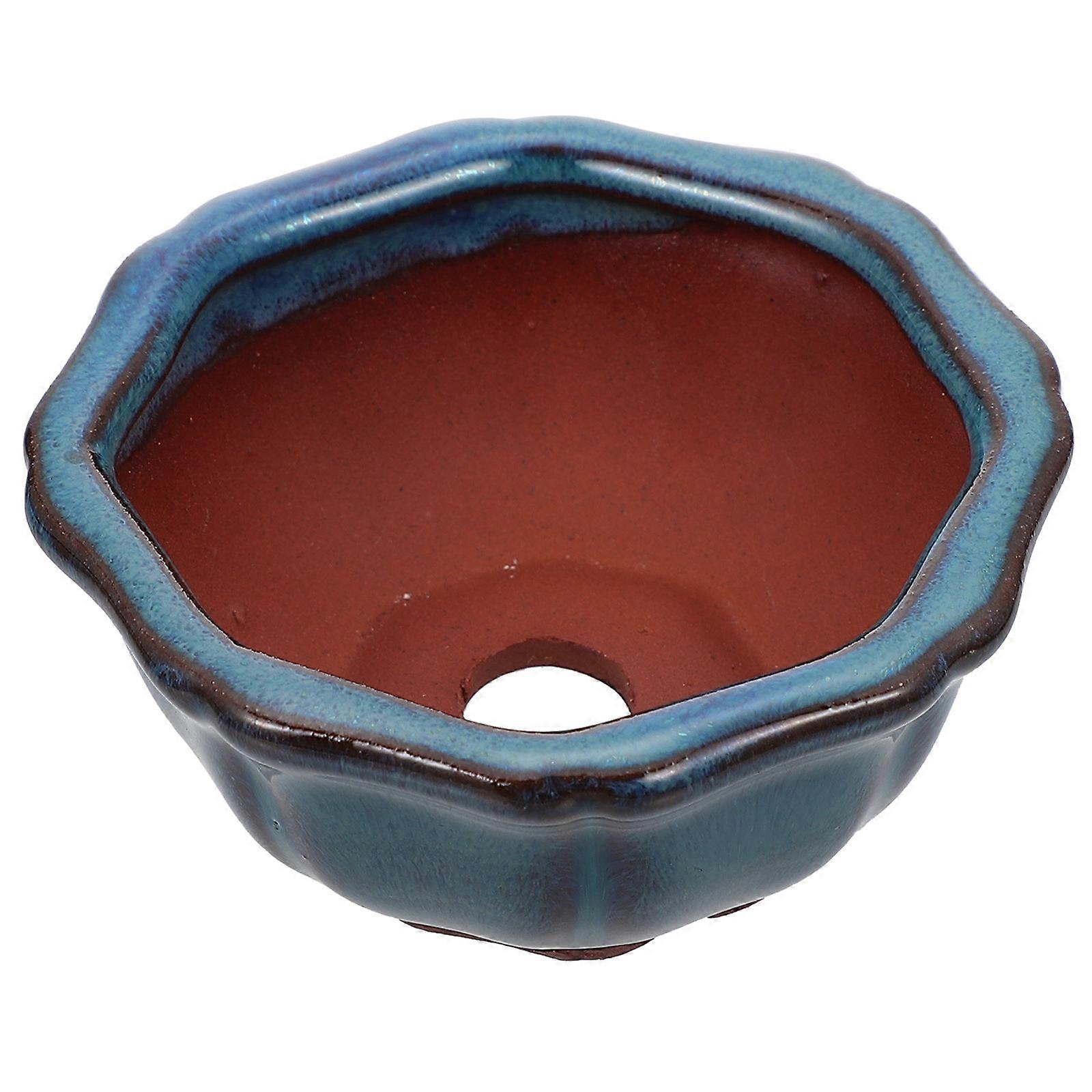 Purple Sand Flowerpot Succulent Plants Pot for Storage Use 1Pcs Blue