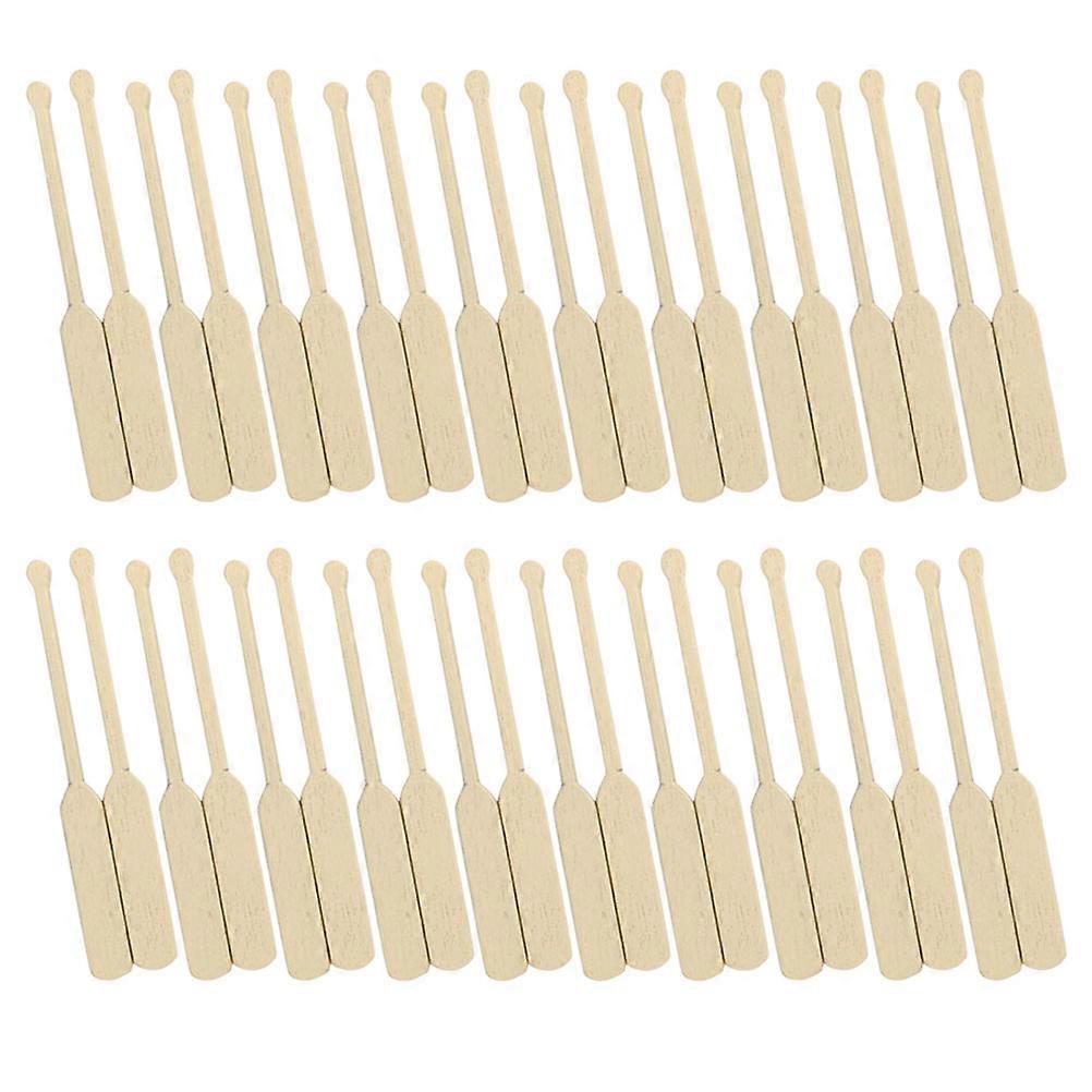 Small Boat Paddle Miniature Desktop Decor Wood Beige for 100Pcs