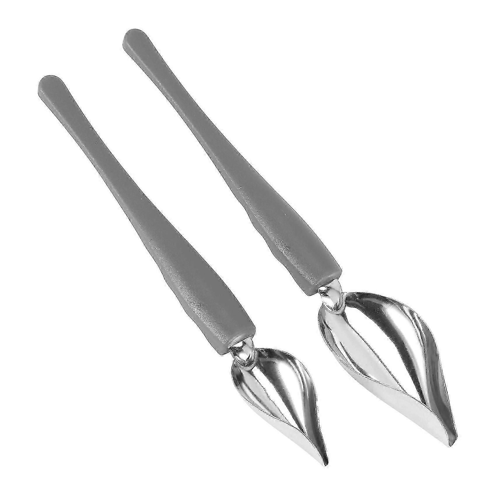 Culinary Drawing Decorating Spoon Set, 2 Pcs Saucier Spoons,Decorating Pencil Spoon compatible with Decorative Cake,Coffee