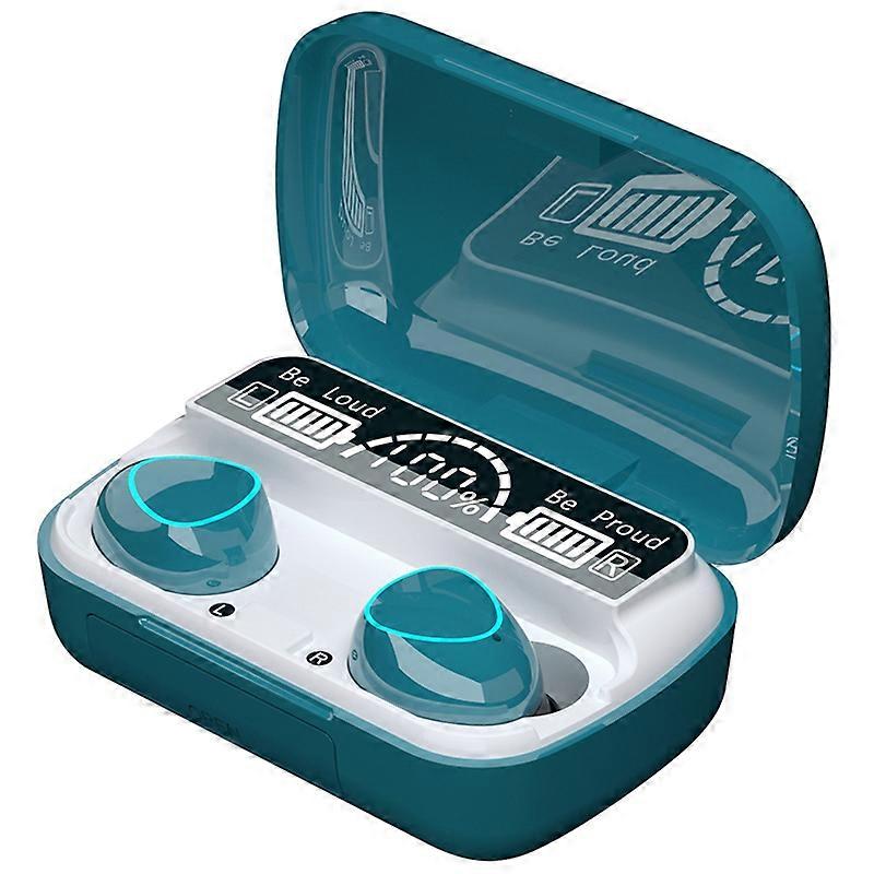 Wireless Headset LED Display Stereo Mini Earbud Headset,Green