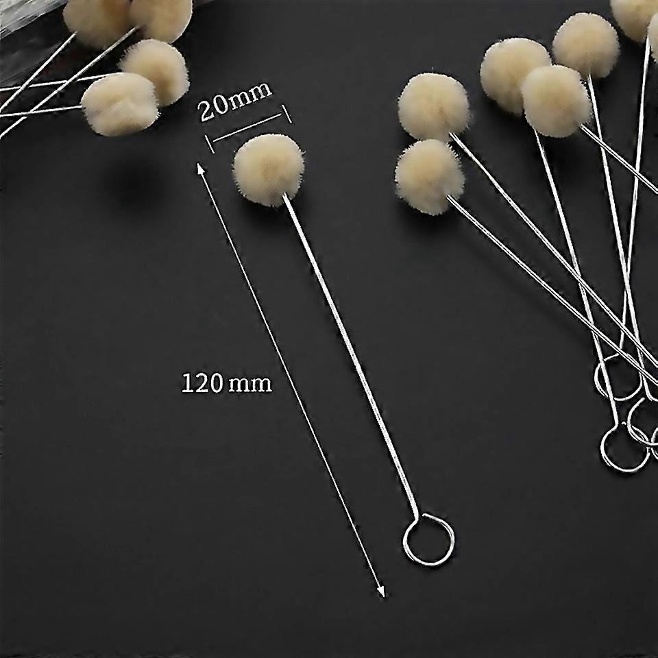For 100pcs Leather Carving Dyed Wool Ball Brush Oily Dye Daubing