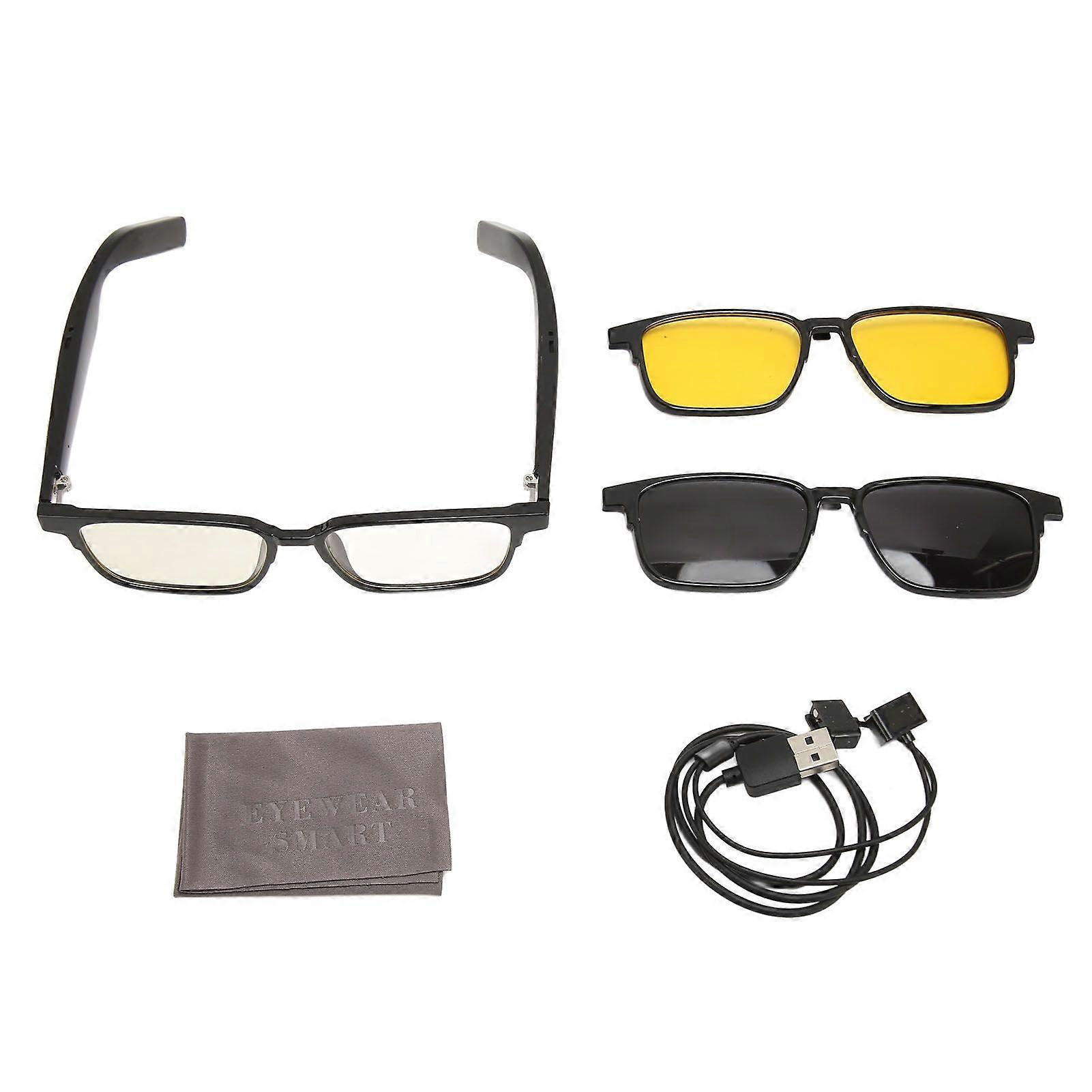 Smart Wireless Bluetooth Glasses Bluetooth 5.3 Built in Microphone Speaker Compatible with Touch and Voice Control with Polarized Lenses Night Vision 