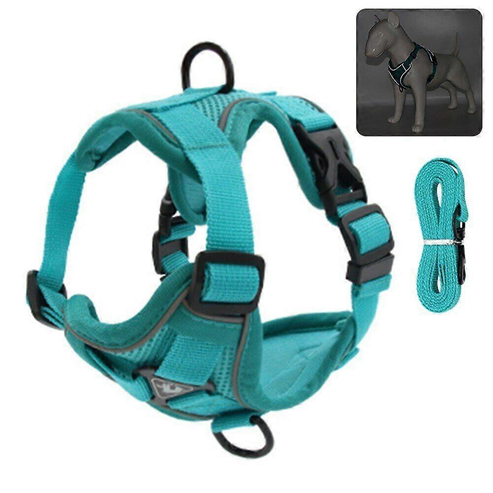 Pet Reflective Nylon Dog Harness Adjustable Medium Large Dog Vest Lead Walking