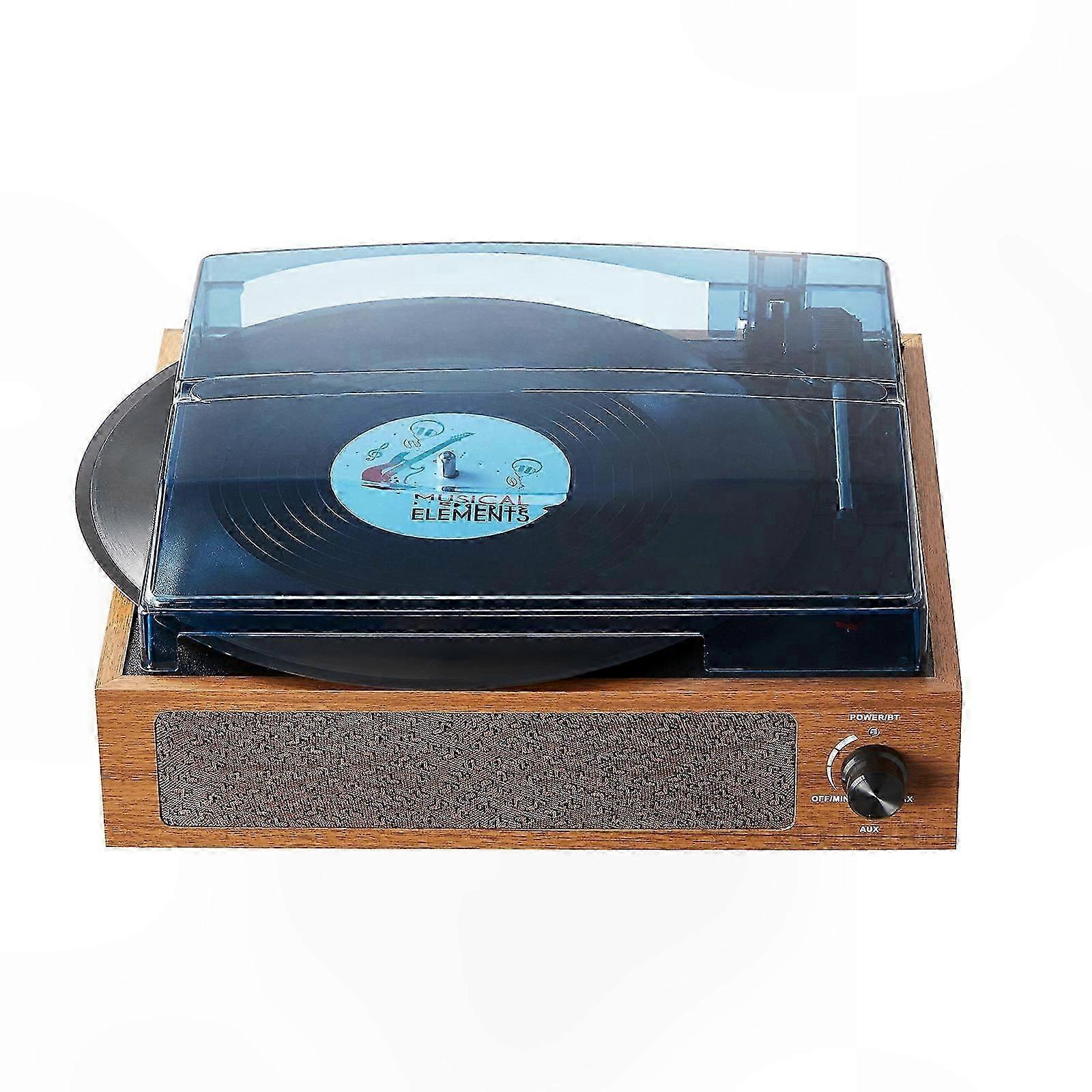 3-Speed Turntable with Built-in 3W Speaker, Magnetic Cartridge, Bluetooth, Aux Input, RCA Output, Supports 33/45/78 RPM Records