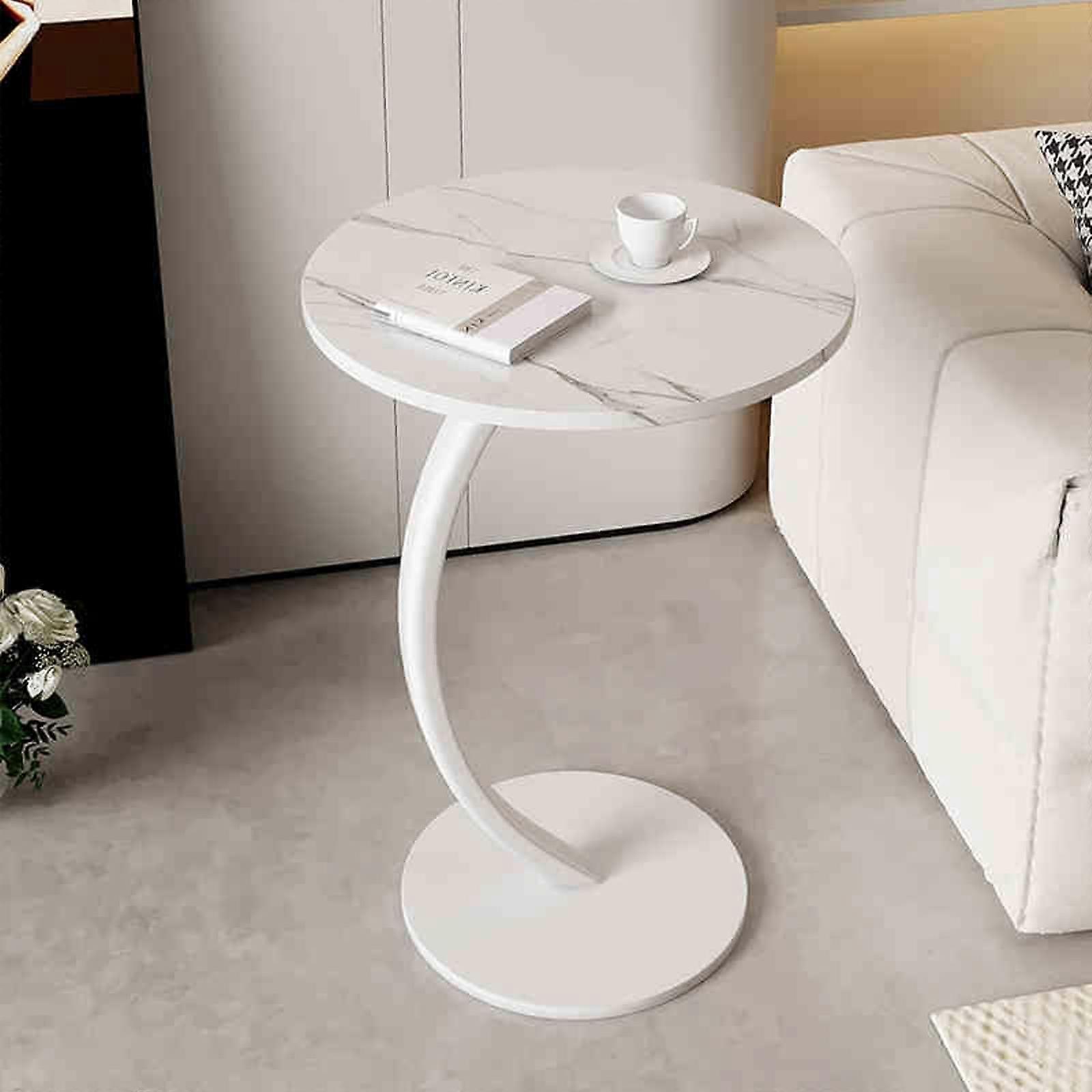 C Shaped Side Table Narrow SpaceSaving Accent For Sofa And Bed, Modern C Table For Living Room, Small Spaces