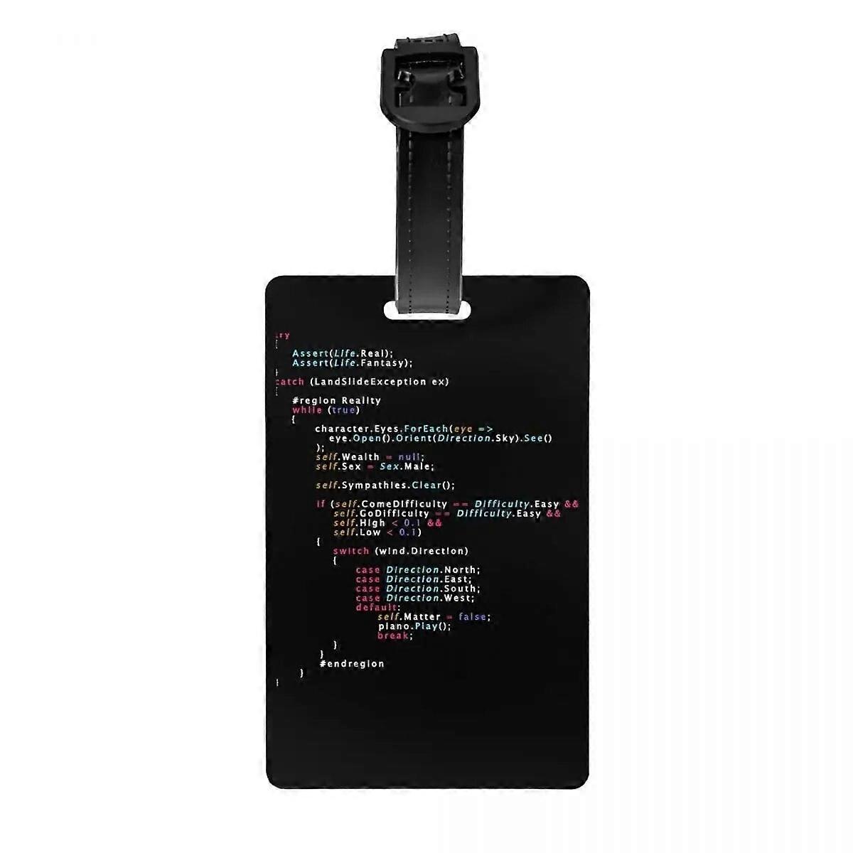 ng Programmer Nerd Geek Luggage Tags for Travel Suitcase Science Hacker Computer Code Privacy Cover ID Label