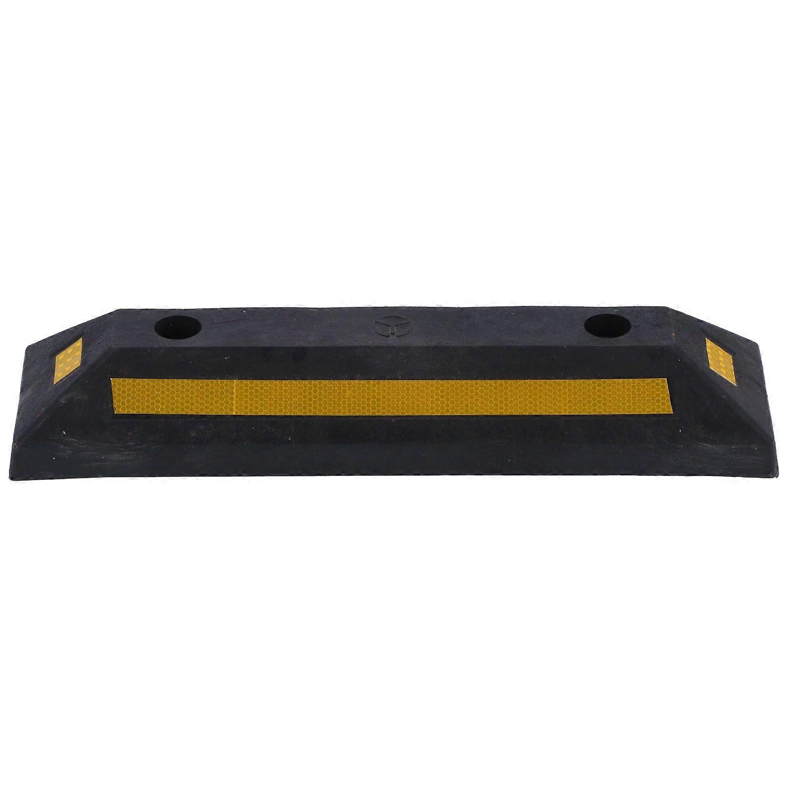 Parking Block Rubber Curb Wheel Stop Stopper with Yellow Refective Stripe for Garage Supplies
