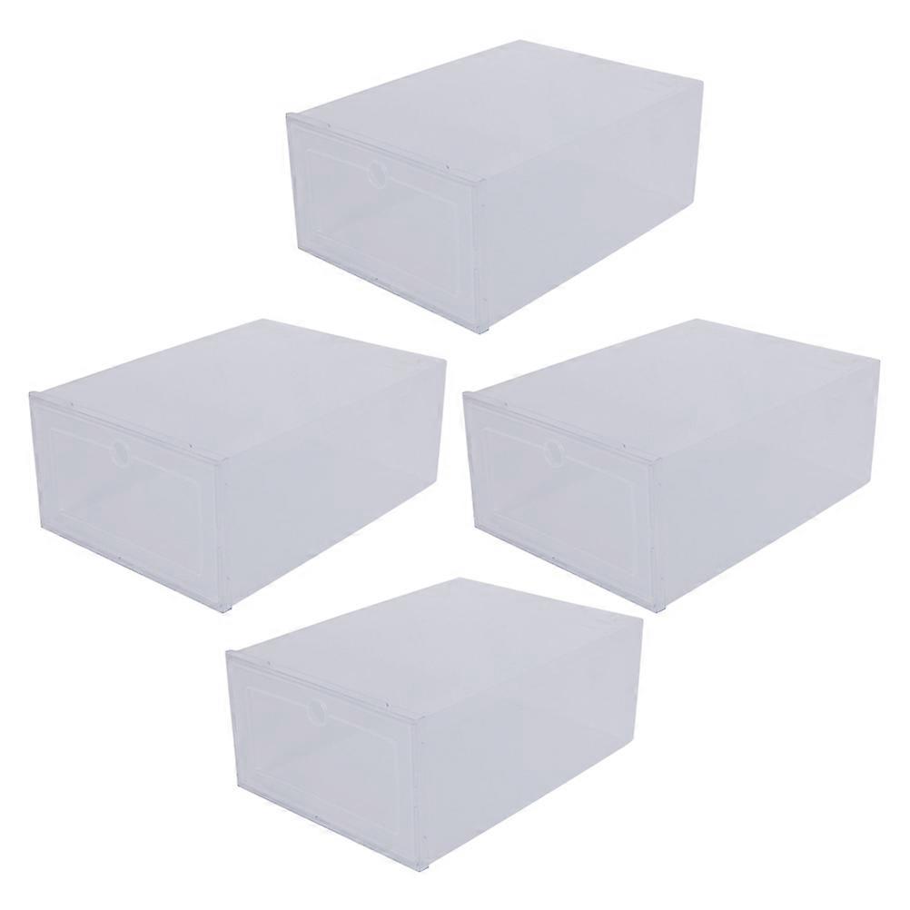 Shoe Storage Boxes Transparent Shoe Boxes for Storage Use 8Pcs White PP