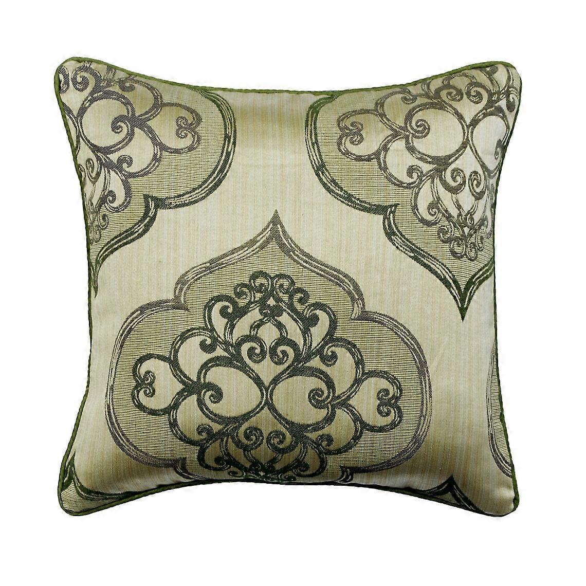 Vert 16 « x16 » Jacquard Damas housse de coussin, motif abstrait Style contemporain - compatible avec 16x16 Insert