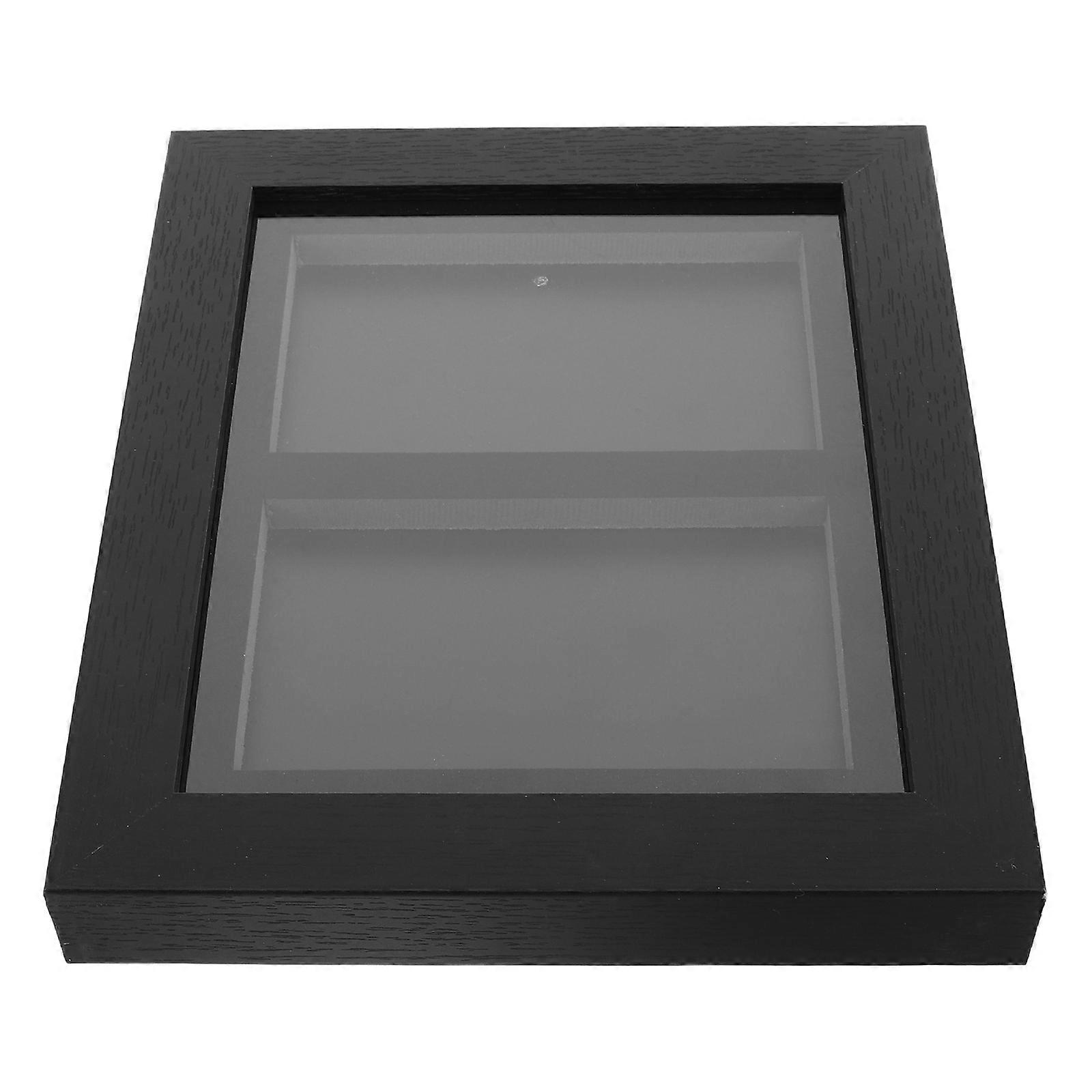 Trading Card Display Shelf Wall Mount Game Card Case for 2 Cards Black