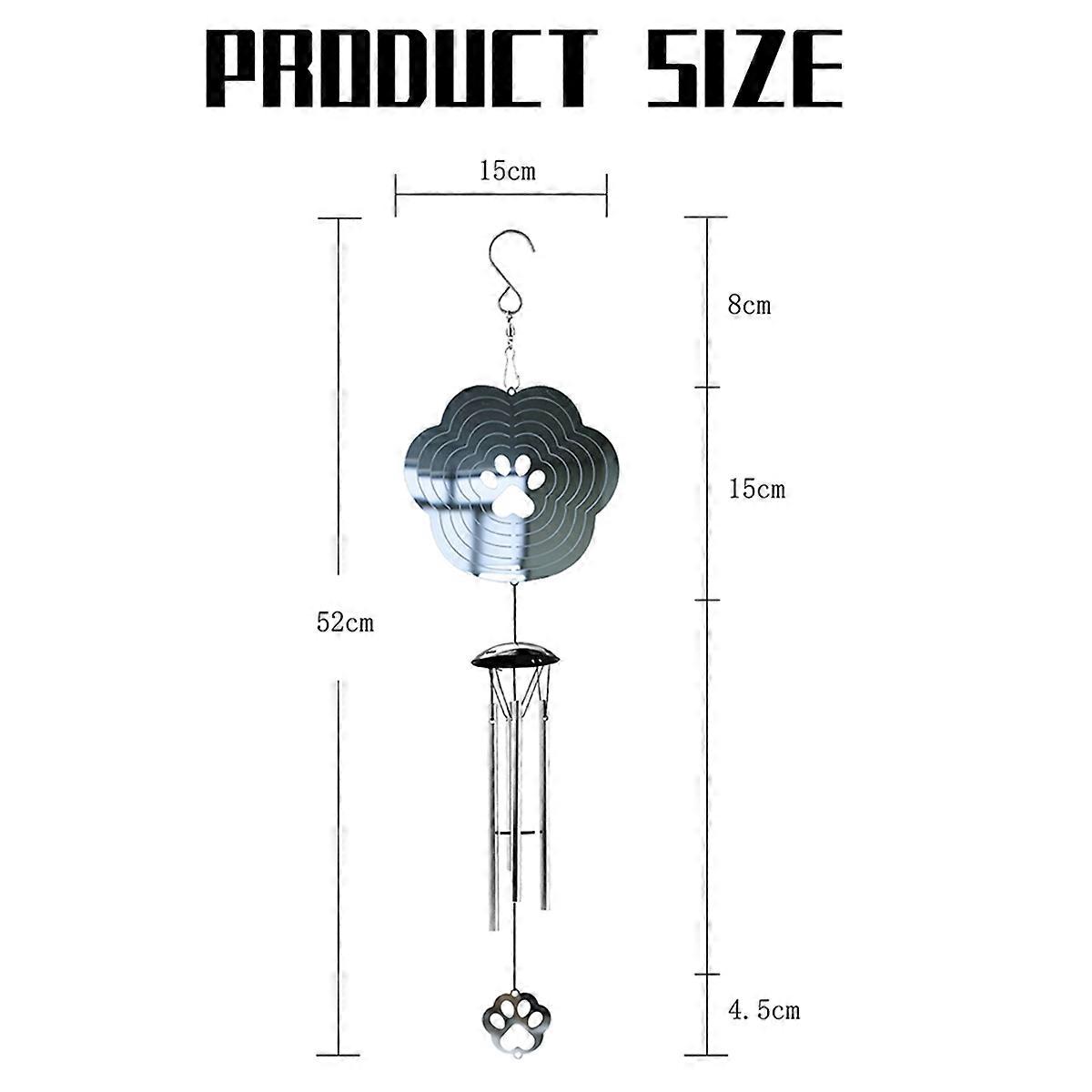 Wind Chimes Wind Spinner Decor, with 4 Thickened Tubes for Mom E