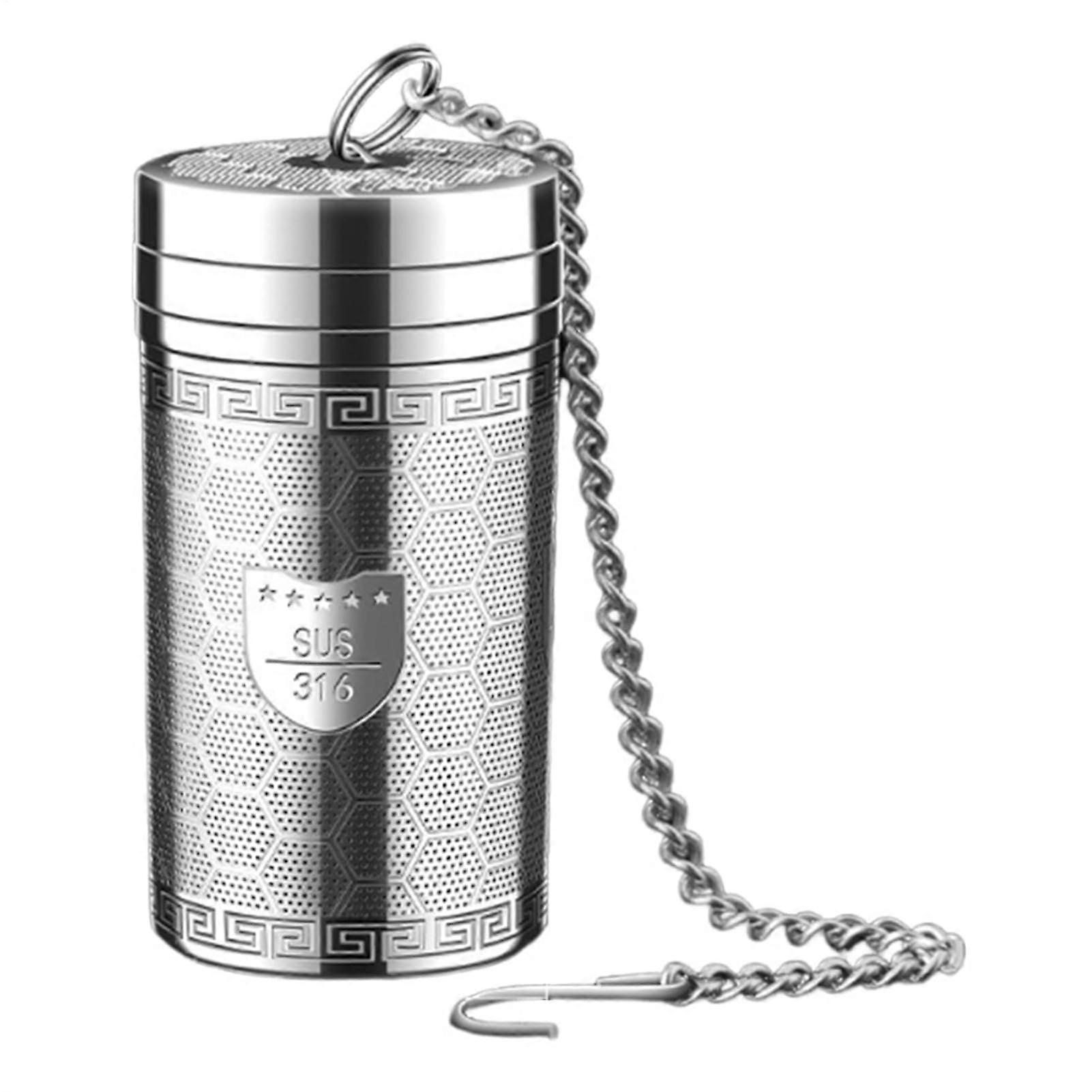 Tea Infuser Stainless Steel With Threaded Lid Extended Chain Hook LooseLeaf Tea Strainer