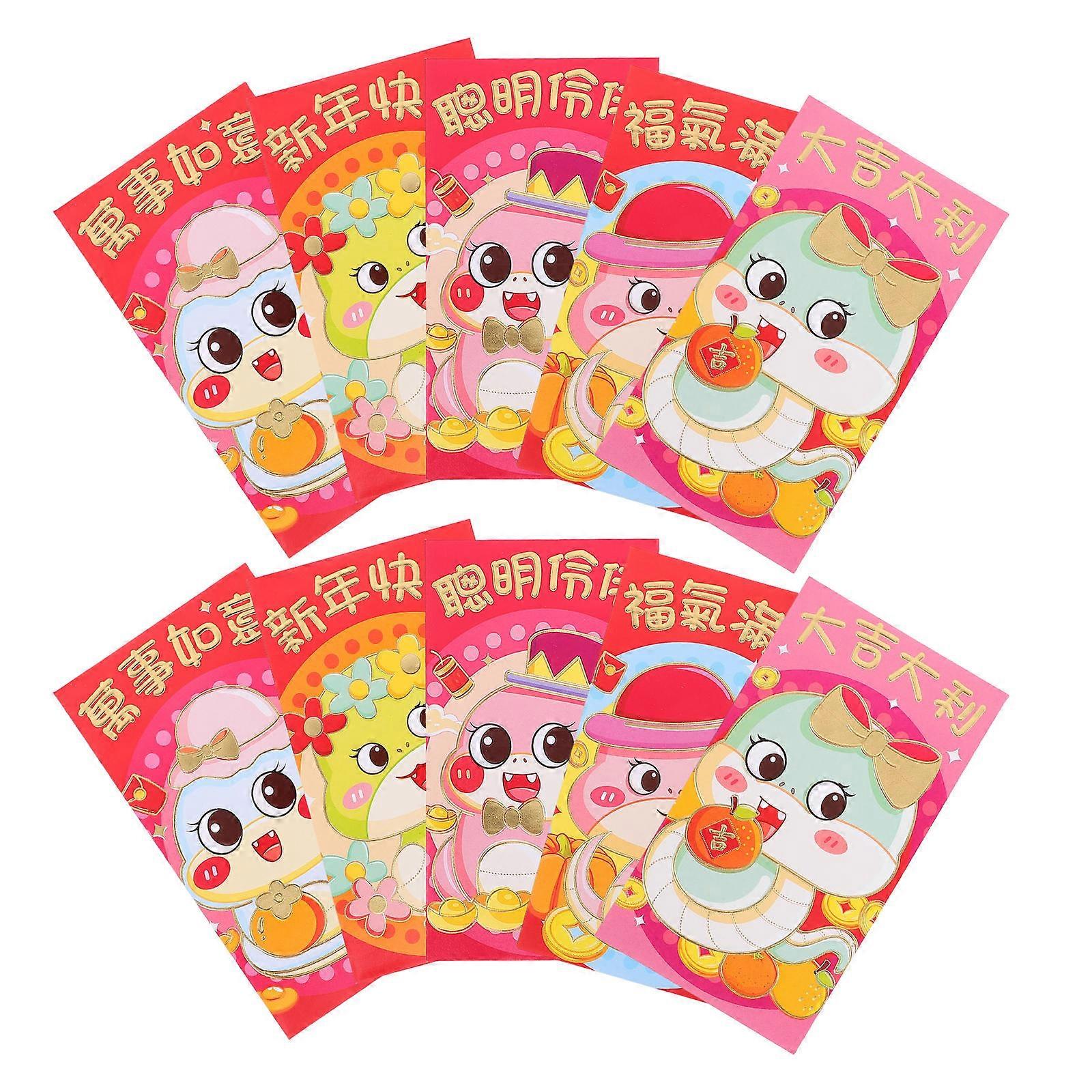 2025 Red Packet Snake Year Envelope for New Year 120Pcs Multi Color Money Bag