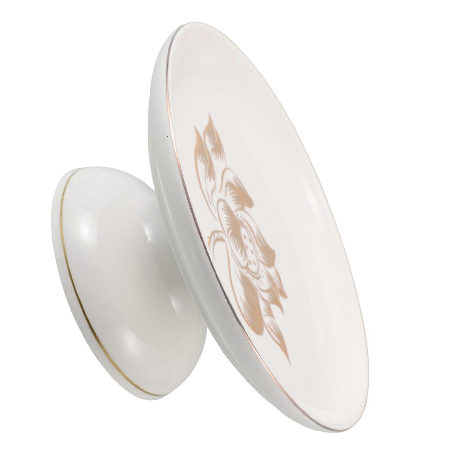 Footed Fruit Plate Worship Offering 5Pcs Lotus Pattern Serving Tray