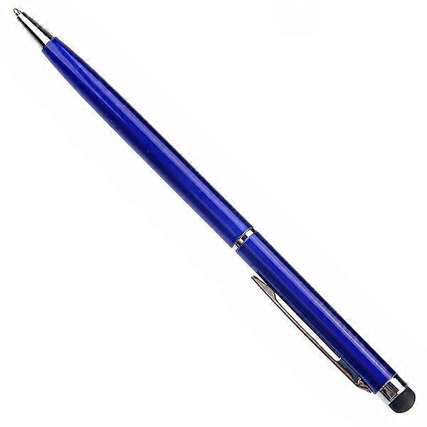Blue 2Pcs 2-in-1 Capacitive Touch Screen Stylus Pen with Ballpoint Pen