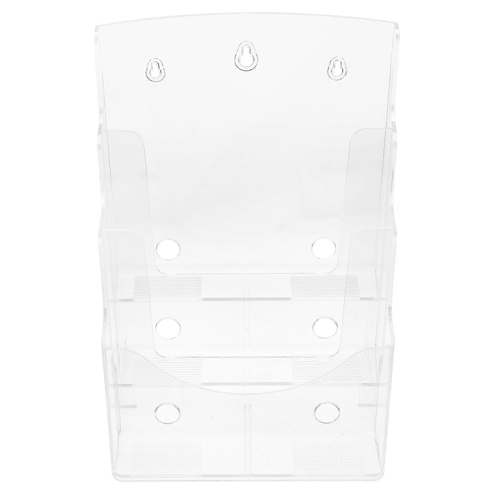 Transparent Acrylic Brochure Holder Display Stand for Paper Storage