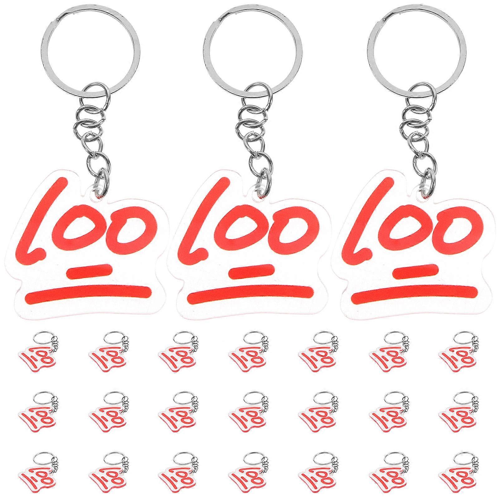 Red Acrylic Keychains Perfect Scores Hanging Keychains for Students 50Pcs