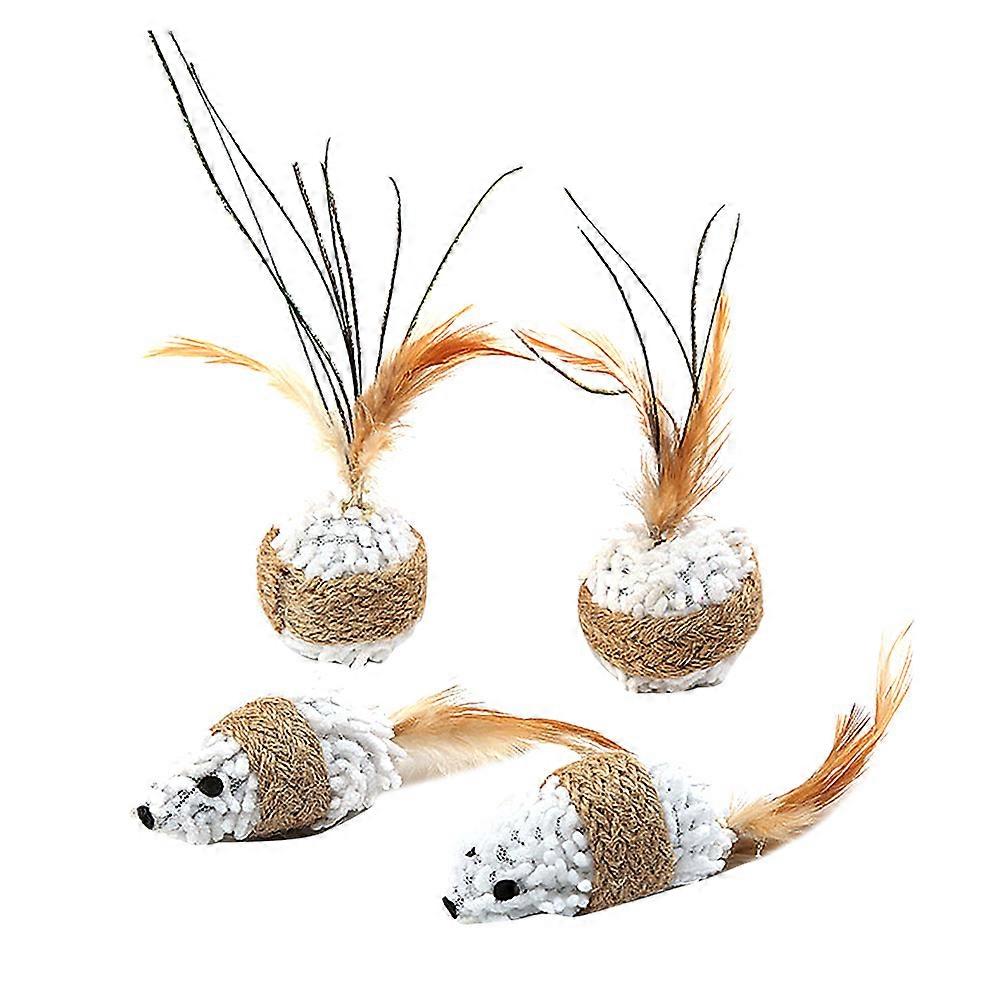 Cat Ball Toy Plush Mouse Toy for Playing Mouse 8Pcs Set