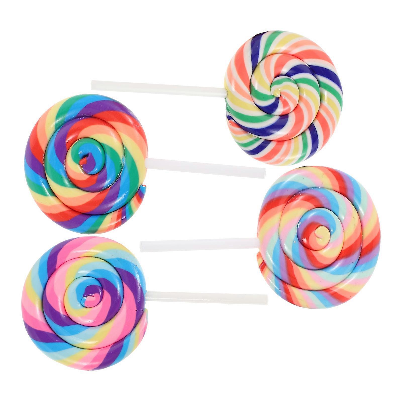 20Pcs Simulation Swirl Lollipop Props Resin for Creative Decoration