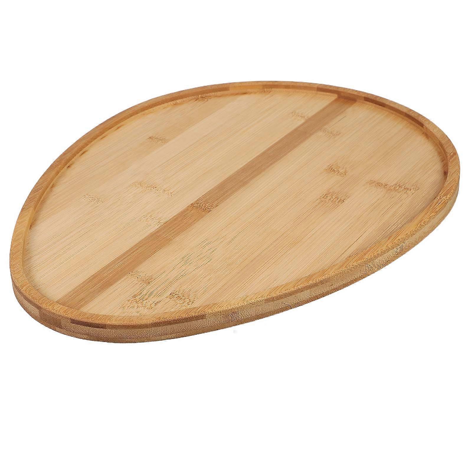 Decorative Easter Wood Tray for Serving 3Pcs Farmhouse Egg Shape Plates