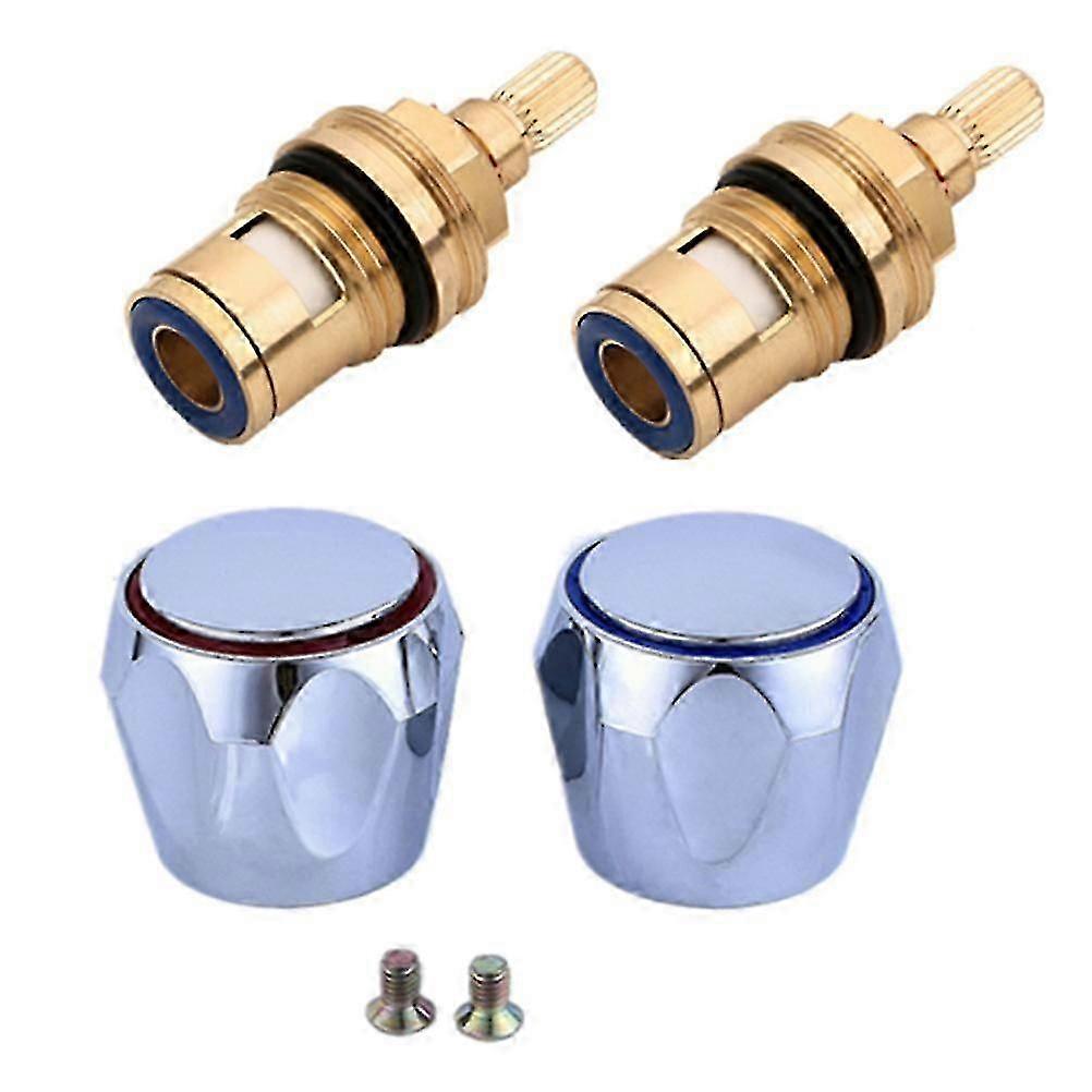 1 Set Tap Handle Replacement Parts Hot Cold Tap Valves Knob Handle and Spool 2025