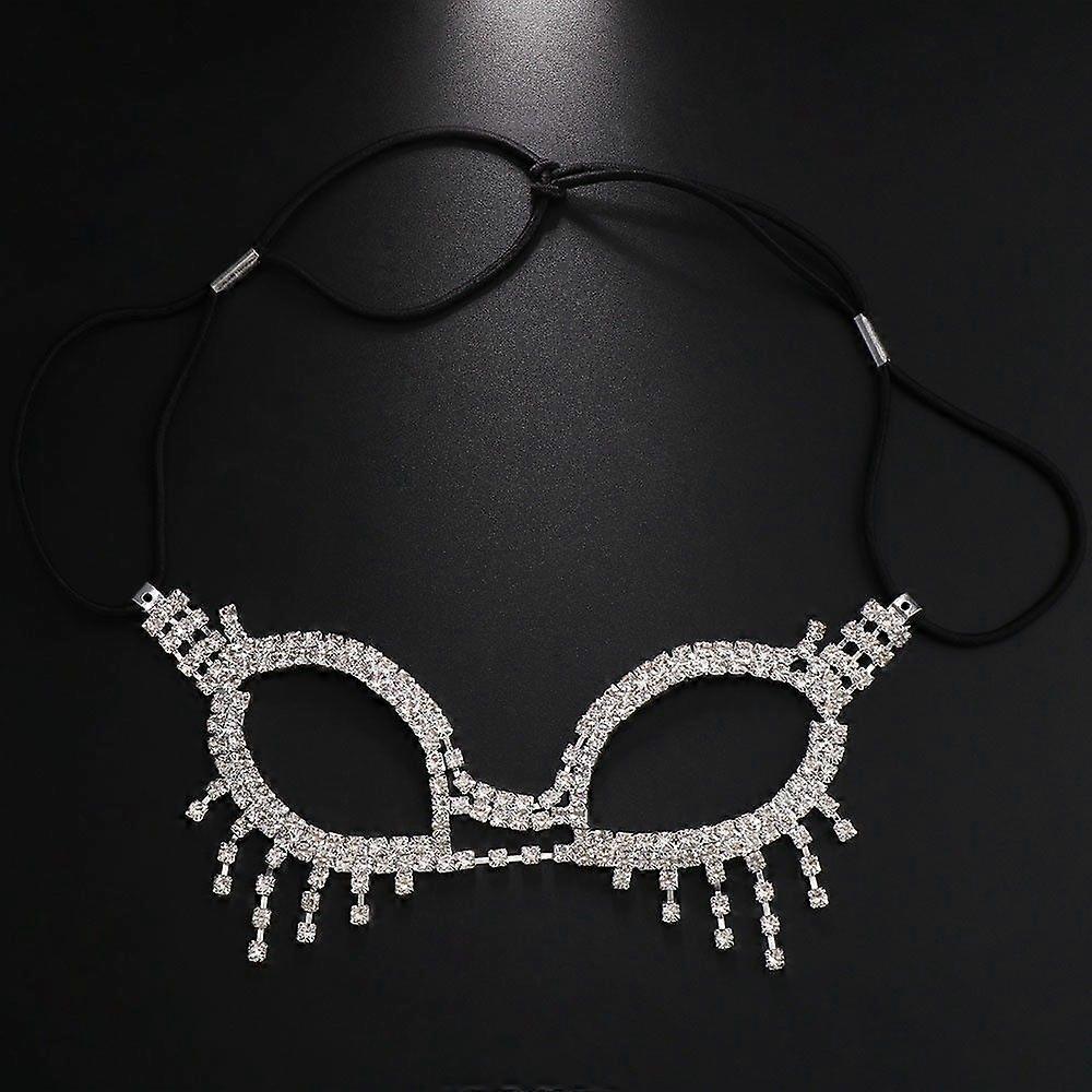 Žhavé módní střapcové brýle s dutým kruhovým okem a řetízkem