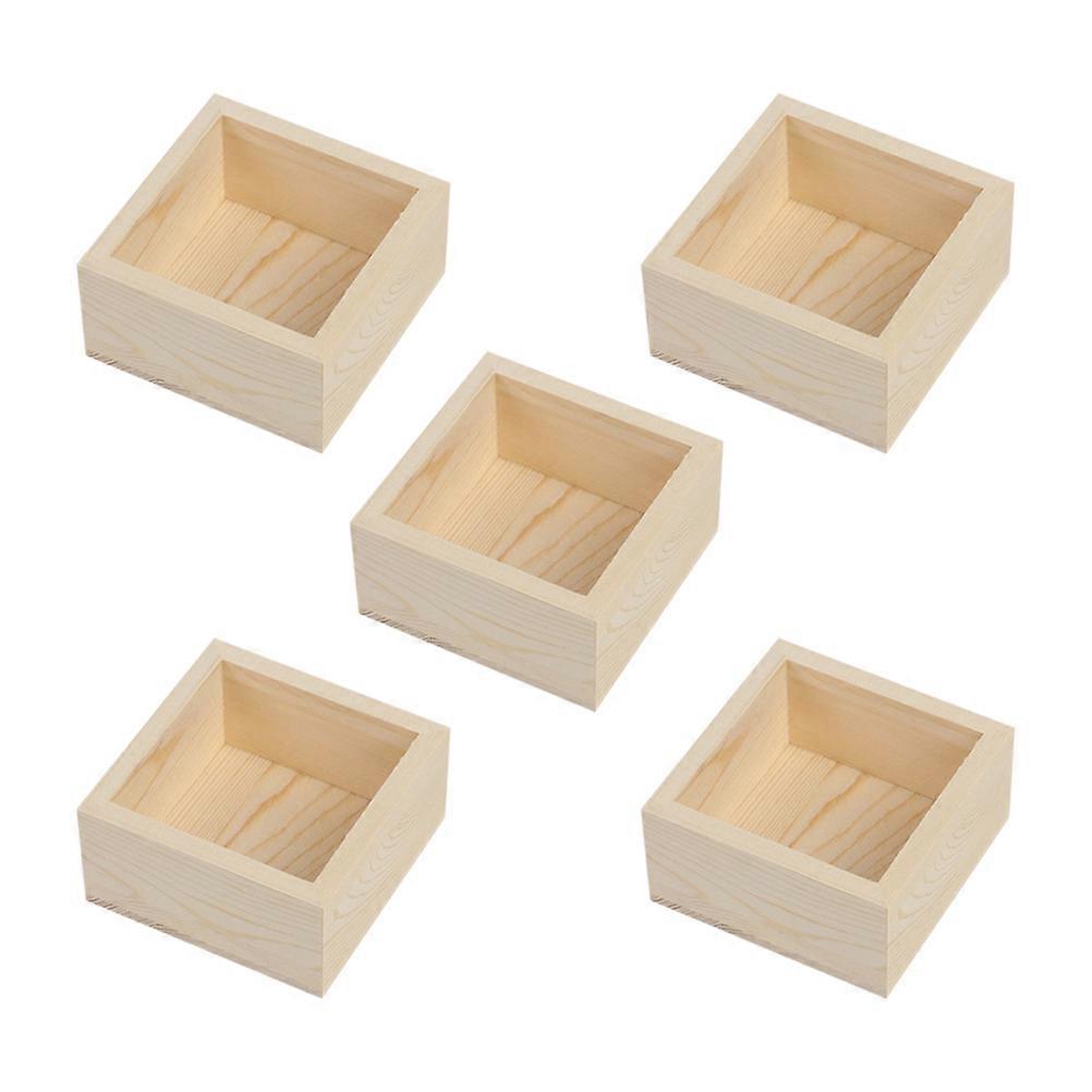 Wood Boxes for Crafts DIY Multi-Functional Square Plant Storage Box 10Pcs