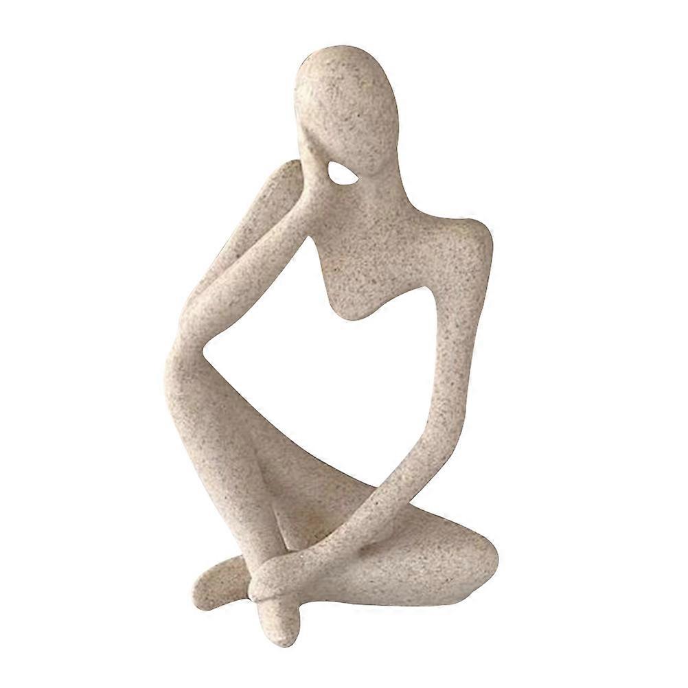 Desktop Thinker Statue Abstract Sculpture for Decor 2Pcs Home Office Art
