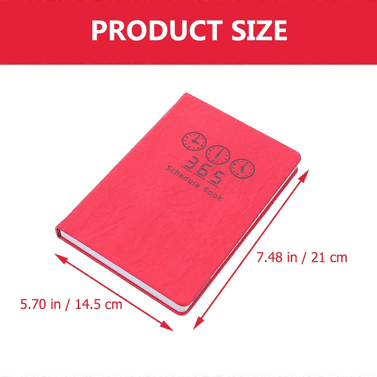 2023 Academic Planner Paper Book for Daily Plan 5Pcs Red Notebook