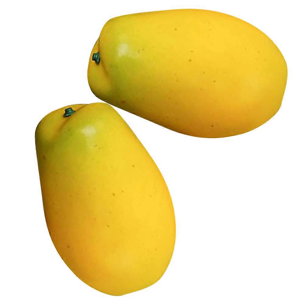 Fake Fruit Papaya Shape Classroom Teaching Yellow Foam Material for Decorative Purpose 2Pcs