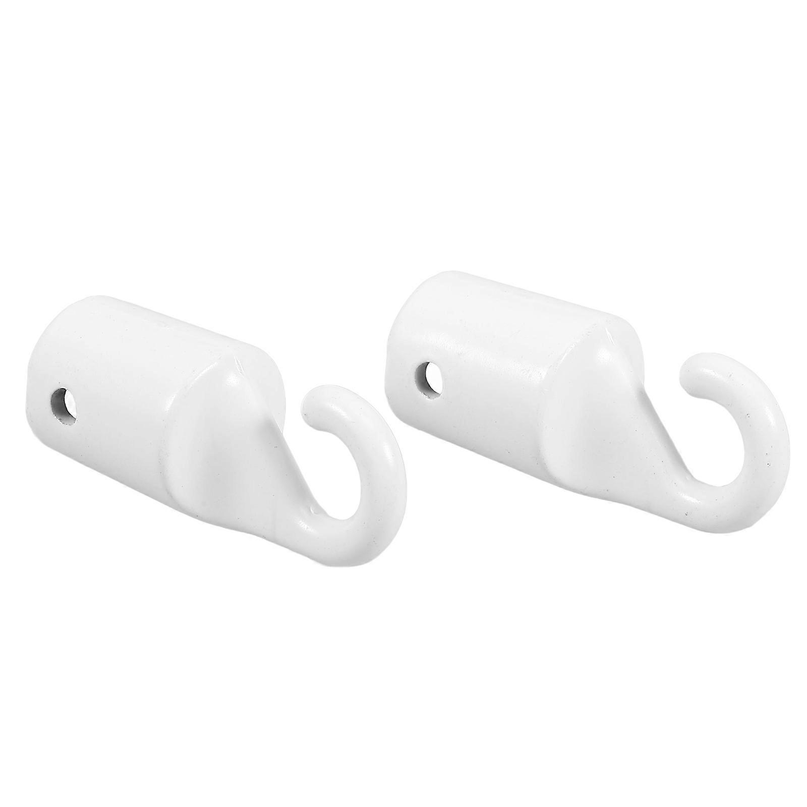 Wand Tip Hooks 8 Pcs Curtain Control Accessories For General Users Rectangular Shape Easy Installation White Color