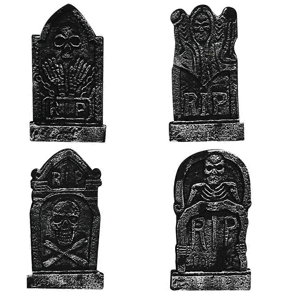 Simulation Tombstone Horror Layout Tombstone for Halloween Party 4Pcs