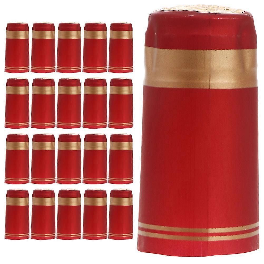 Shrink Caps for Bottles Capsules for Protection 50Pcs Red PVC