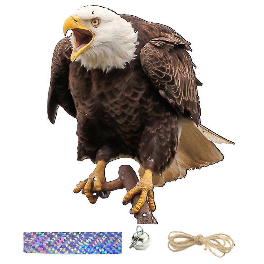 Garden Bird Owl Ornament For Tree 5 Sets With Bell Decorative Use Wind Activated Rotation Brown Color