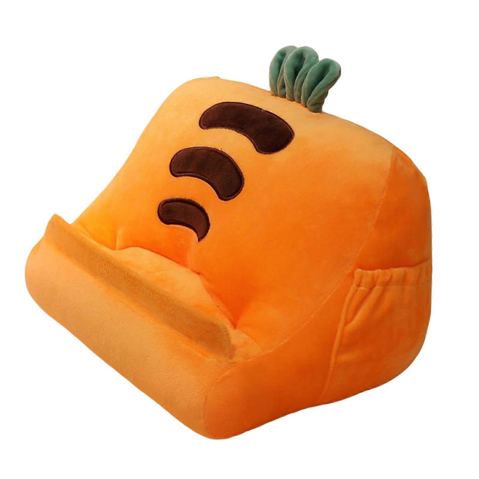 Practical Pillow Holder Tablet Stand Soft Lightweight Durable Tablet Holder Fruit Shape Pillow for Book Rack Carrot