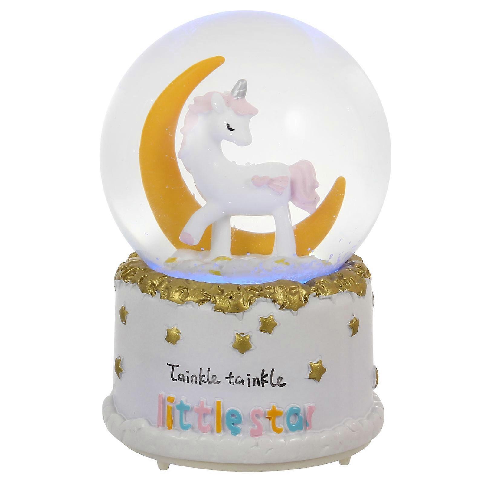 Crystal Ball Unicorn Music Box Lamp for Decoration 2Pcs